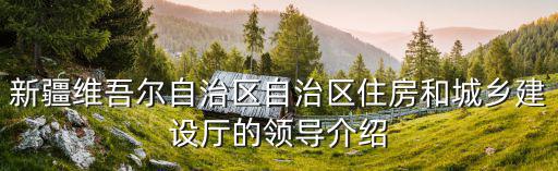 新疆維吾爾自治區自治區住房和城鄉建設廳的領導介紹