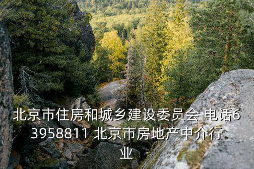 北京市住房和城鄉(xiāng)建設(shè)委員會 電話63958811 北京市房地產(chǎn)中介行業(yè)