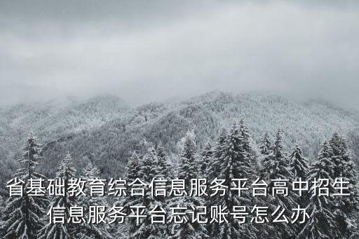 省基礎教育綜合信息服務平臺高中招生信息服務平臺忘記賬號怎么辦