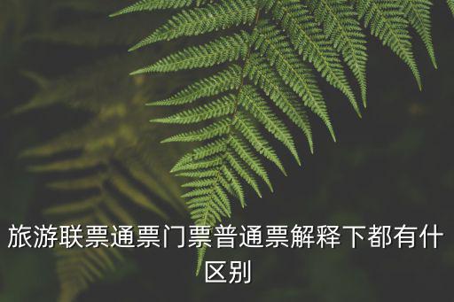 旅游通票，旅游場所的票全票能說通票嗎