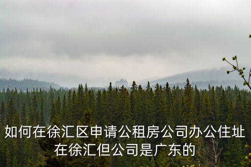 如何在徐匯區(qū)申請公租房公司辦公住址在徐匯但公司是廣東的