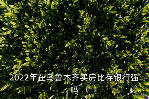 2022年在烏魯木齊買房比存銀行強嗎