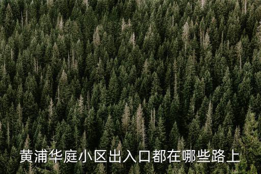黃浦華庭小區出入口都在哪些路上