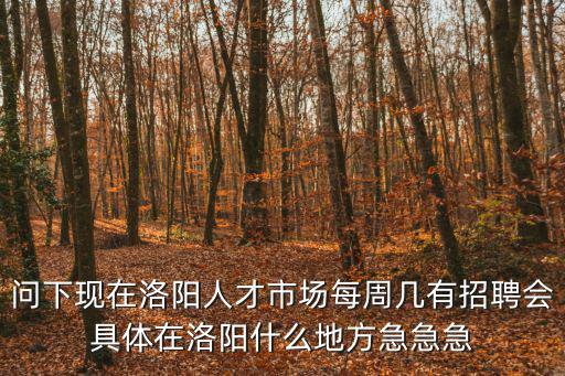 問下現在洛陽人才市場每周幾有招聘會具體在洛陽什么地方急急急