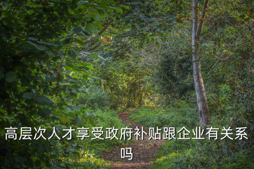 高層次人才享受政府補貼跟企業有關系嗎