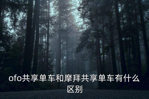 ofo共享單車和摩拜共享單車有什么區別
