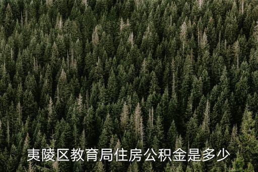 夷陵區教育局住房公積金是多少