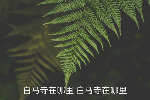 白馬寺在哪里 白馬寺在哪里