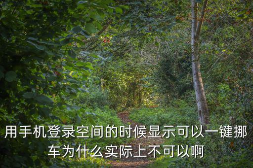 用手機登錄空間的時候顯示可以一鍵挪車為什么實際上不可以啊