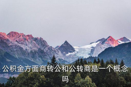 公積金方面商轉(zhuǎn)公和公轉(zhuǎn)商是一個(gè)概念嗎