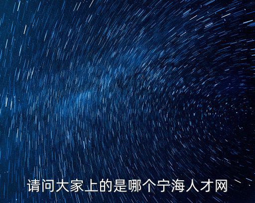 請問大家上的是哪個寧海人才網