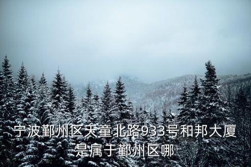寧波鄞州區(qū)天童北路933號和邦大廈是屬于鄞州區(qū)哪