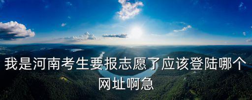 我是河南考生要報志愿了應該登陸哪個網址啊急