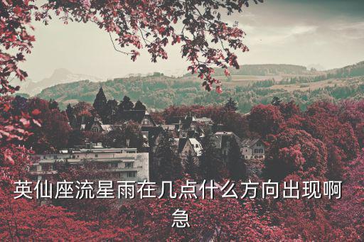 英仙座流星雨在幾點什么方向出現啊 急