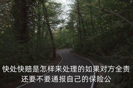 快處快賠是怎樣來處理的如果對(duì)方全責(zé)還要不要通報(bào)自己的保險(xiǎn)公
