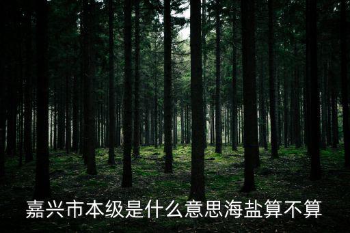嘉興市本級是什么意思海鹽算不算