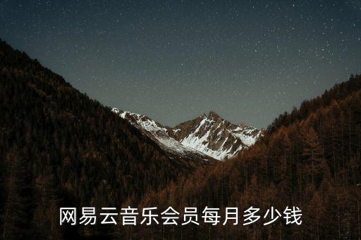 網易云音樂會員每月多少錢