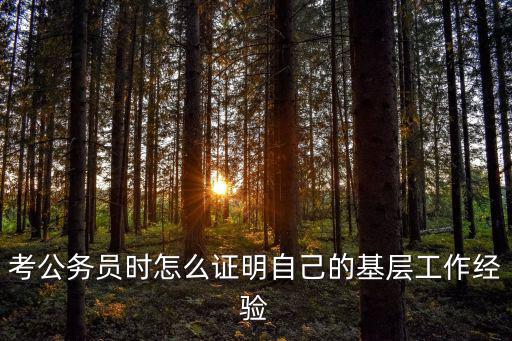基層工作經(jīng)歷證明，考公務(wù)員時怎么證明自己的基層工作經(jīng)驗(yàn)