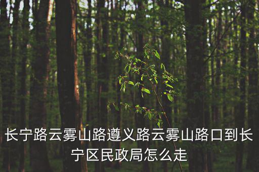 長寧路云霧山路遵義路云霧山路口到長寧區民政局怎么走