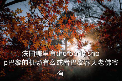 法國(guó)哪里有the body shop巴黎的機(jī)場(chǎng)有么或者巴黎春天老佛爺有