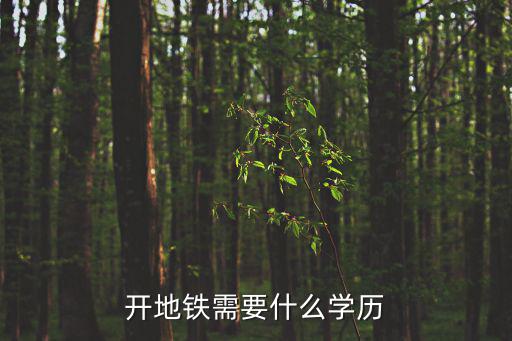 開地鐵需要什么學歷