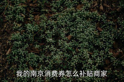 我的南京消費券怎么補貼商家