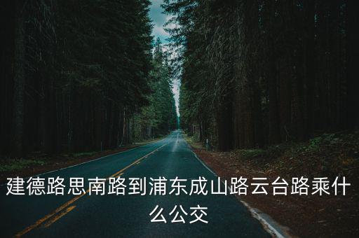 建德路思南路到浦東成山路云臺路乘什么公交
