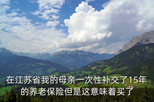 沒工作一次性買15年養老保險，農民沒有工作交了十五年社會養老保險后具體能開多少錢工資啊