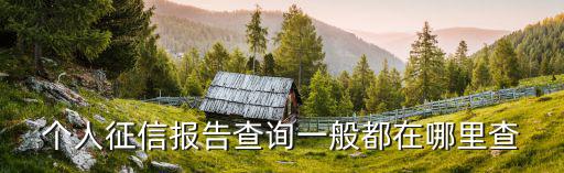 個人征信報告查詢一般都在哪里查