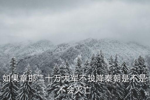 趙正書(shū)，如果章邯二十萬(wàn)大軍不投降秦朝是不是不會(huì)滅亡