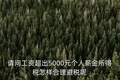 請問工資超出5000元個人薪金所得稅怎樣合理避稅呢