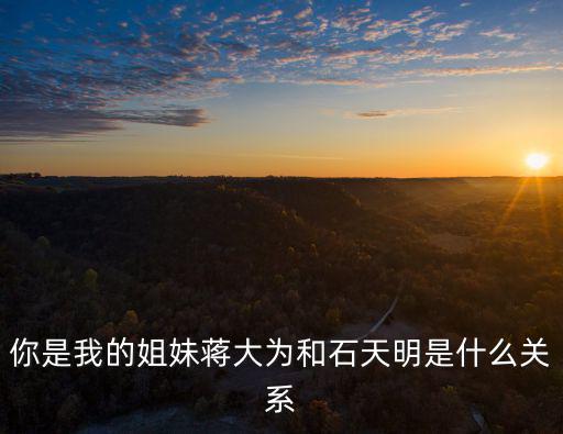 你是我的姐妹蔣大為和石天明是什么關(guān)系