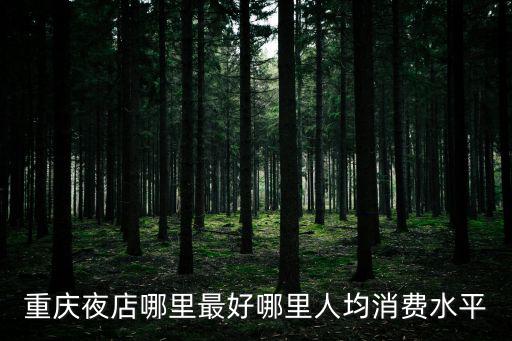 重慶夜店哪里最好哪里人均消費水平