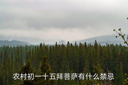 農村初一十五拜菩薩有什么禁忌