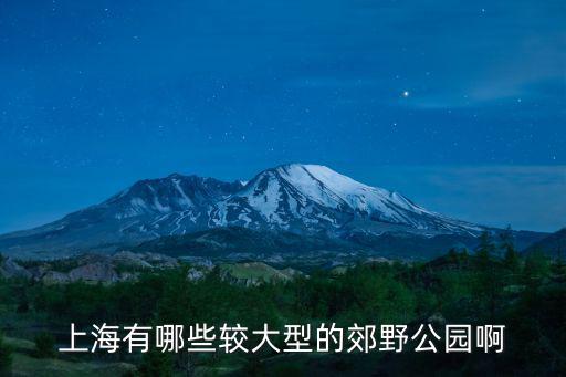 上海有哪些較大型的郊野公園啊