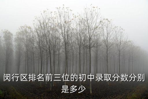 閔行區(qū)排名前三位的初中錄取分?jǐn)?shù)分別是多少