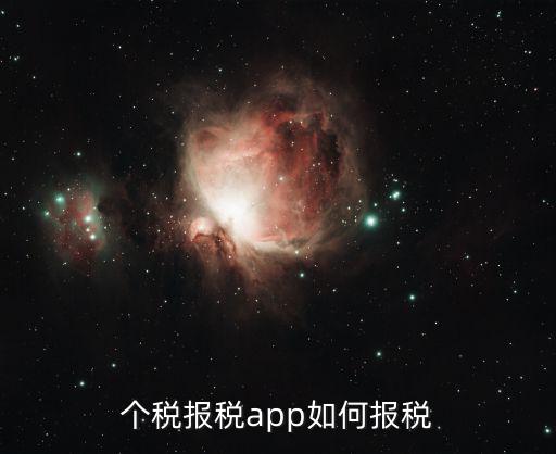 個稅報稅app如何報稅