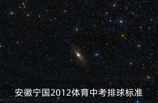 中考排球標準，安徽寧國2012體育中考排球標準