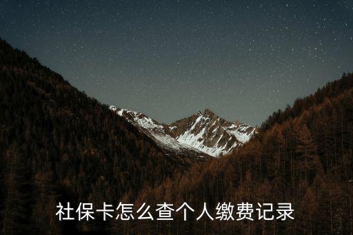 社保卡怎么查個人繳費記錄
