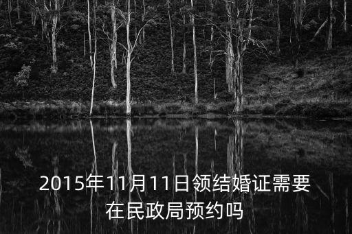 2015年11月11日領(lǐng)結(jié)婚證需要在民政局預(yù)約嗎
