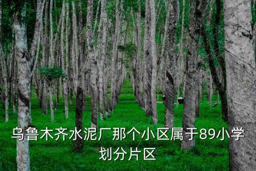 烏魯木齊水泥廠那個(gè)小區(qū)屬于89小學(xué)劃分片區(qū)