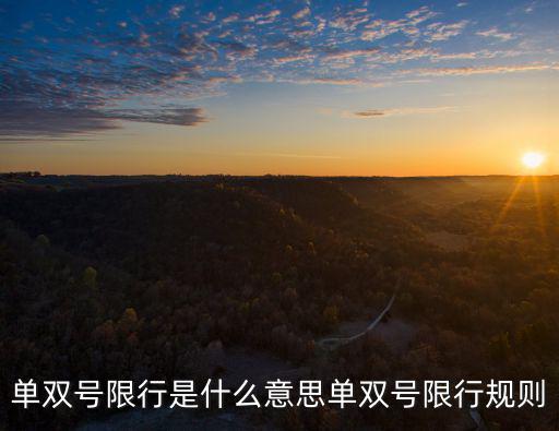 單雙號限行是什么意思單雙號限行規則