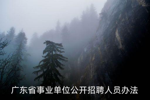 廣東省事業(yè)單位公開招聘人員辦法