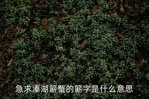 急求溱湖籪蟹的籪字是什么意思
