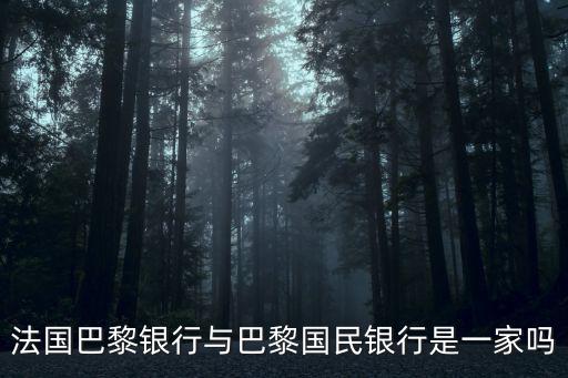 法國巴黎銀行，法國巴黎銀行與巴黎國民銀行是一家嗎