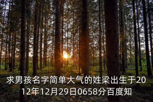 求男孩名字簡單大氣的姓梁出生于2012年12月29日0658分百度知