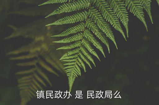民政辦，鎮(zhèn)民政辦 是 民政局么