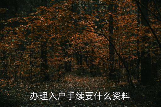 辦理入戶手續(xù)要什么資料