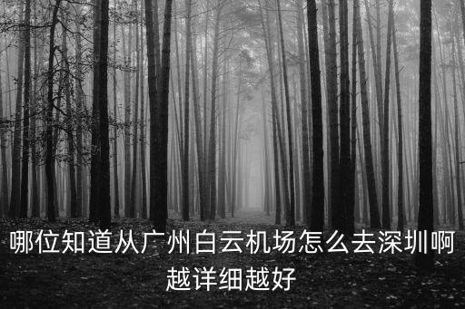 哪位知道從廣州白云機場怎么去深圳啊越詳細越好
