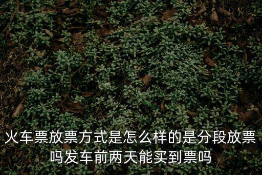 火車票放票方式是怎么樣的是分段放票嗎發車前兩天能買到票嗎